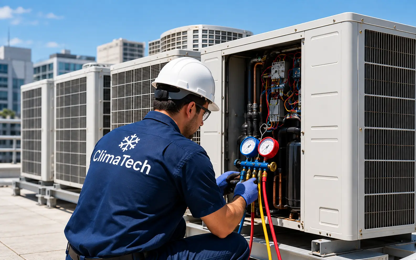 Manutenção de sistema de climatização empresarial